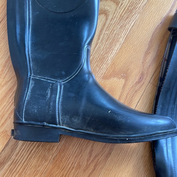 BURBERRY RAIN BOOTS RIDING SHOES BLACK 38 8 - Picture 9 of 13